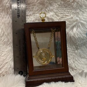 Gold Rotating Pendant TimeTurner Hermione Granger Necklace with Display Case